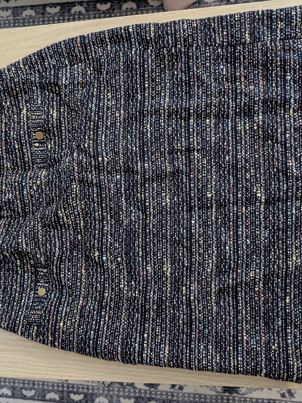 LOFT Navy Multicolor Tweed Pencil Skirt